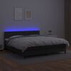 vidaXL Κρεβάτι Boxspring με Στρώμα & LED Μαύρο 160x200 εκ. Συνθ. Δέρμα