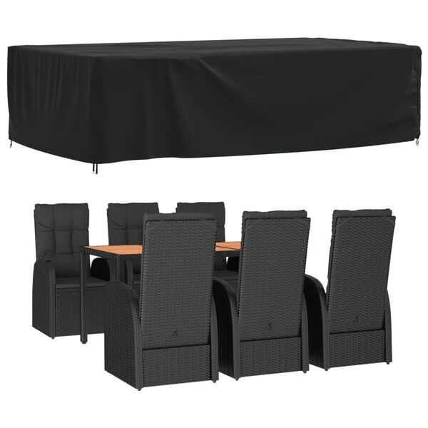 vidaXL Κάλυμμα Επίπλων Κήπου Μαύρο 315x180x74 εκ. 420D Ύφασμα Oxford