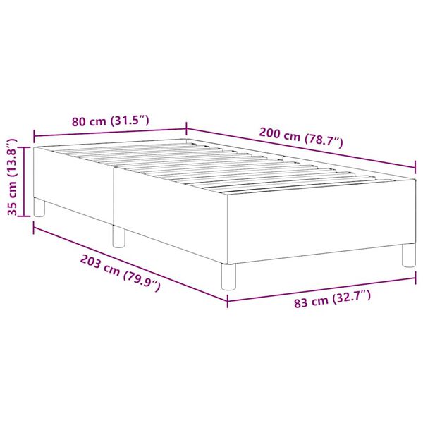 vidaXL Σκελετός Κρεβατιού Σκούρο γκρι 80 x 200 cm Βελούδο