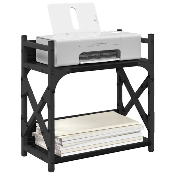 vidaXL Σταντ Εκτυπωτή Μαύρη Οξυά 40 x 20 x 40 εκ Επεξεργασμένο ξύλο