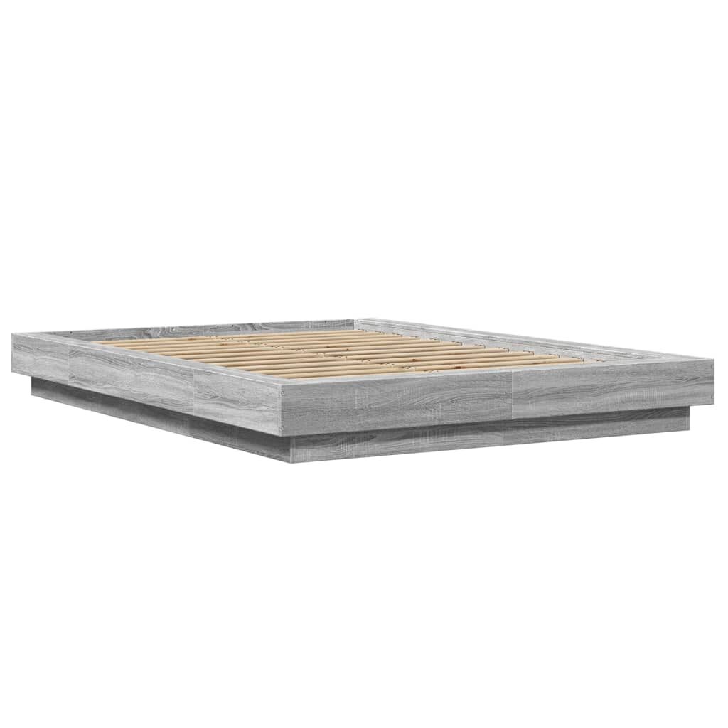 vidaXL Πλαίσιο Κρεβατιού Γκρι Sonoma 140x190 εκ. Επεξεργασμένο Ξύλο