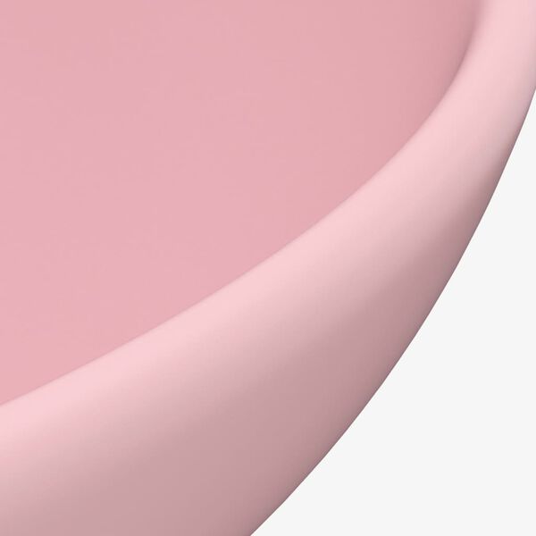 vidaXL Νιπτήρας Πολυτελής Στρογγυλός Ροζ Ματ 32,5x14 εκ. Κεραμικός