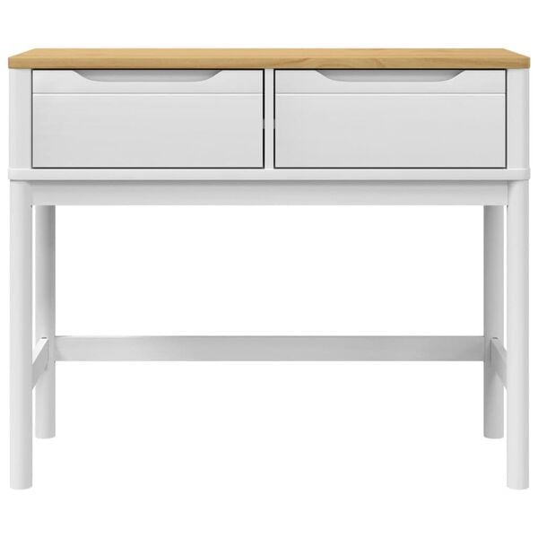 vidaXL Τραπέζι Κονσόλα FLORO Λευκό 89,5x36,5x73 εκ. Μασίφ Ξύλο Πεύκου