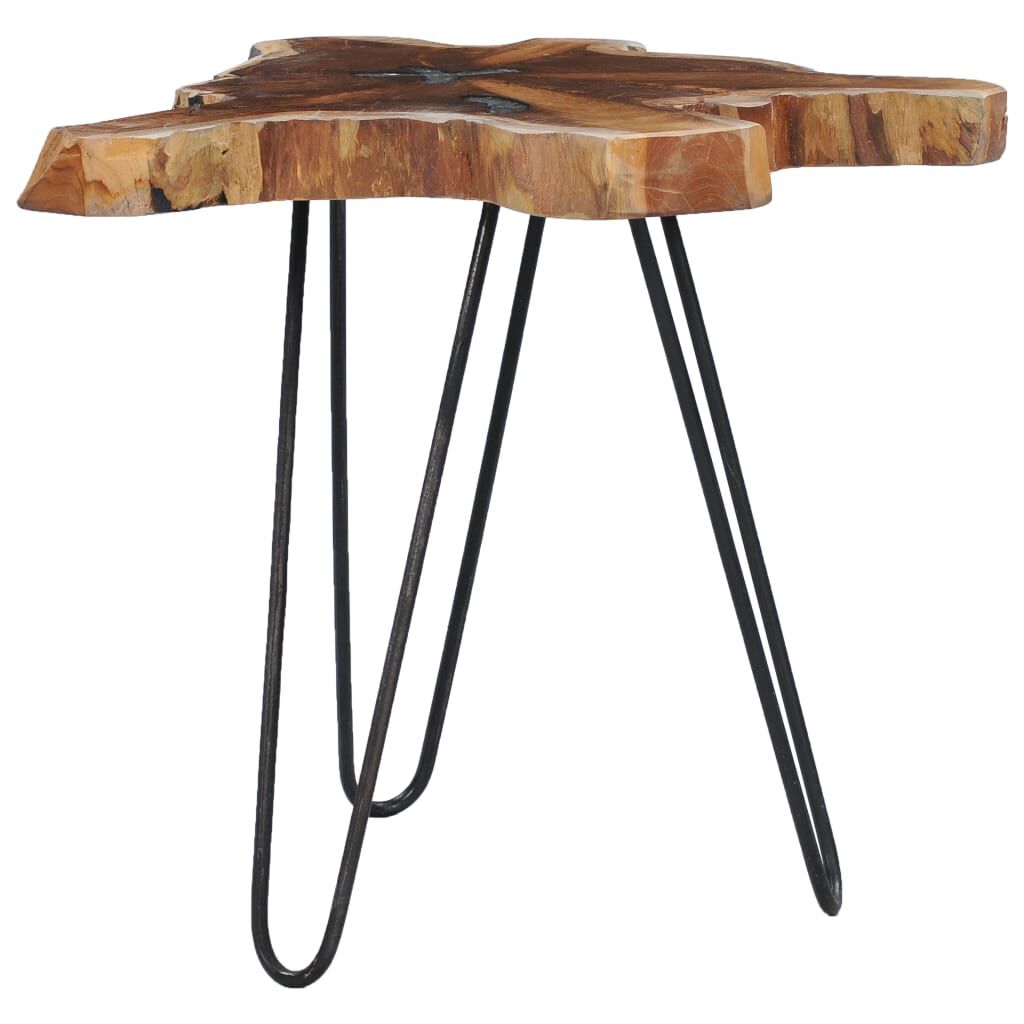vidaXL Τραπεζάκι Σαλονιού 70x45 εκ. από Μασίφ Ξύλο Teak / Συνθ. Ρητίνη