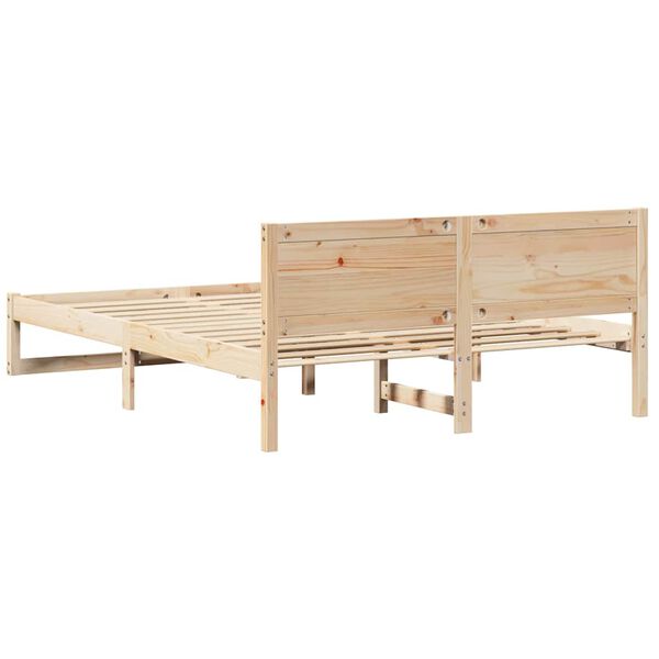 vidaXL Κρεβάτι Φυσικό Ξύλο Πεύκου 150 x 200 εκ. Απλό Κρεβάτι