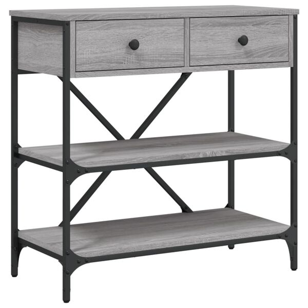vidaXL Τραπέζι Κονσόλα Γκρι Sonoma 75x34,5x75 εκ. Επεξεργασμένο Ξύλο