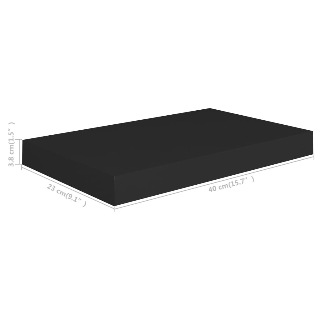 vidaXL Ράφια Τοίχου 4 τεμ. Μαύρα 40x23x3,8 εκ. MDF