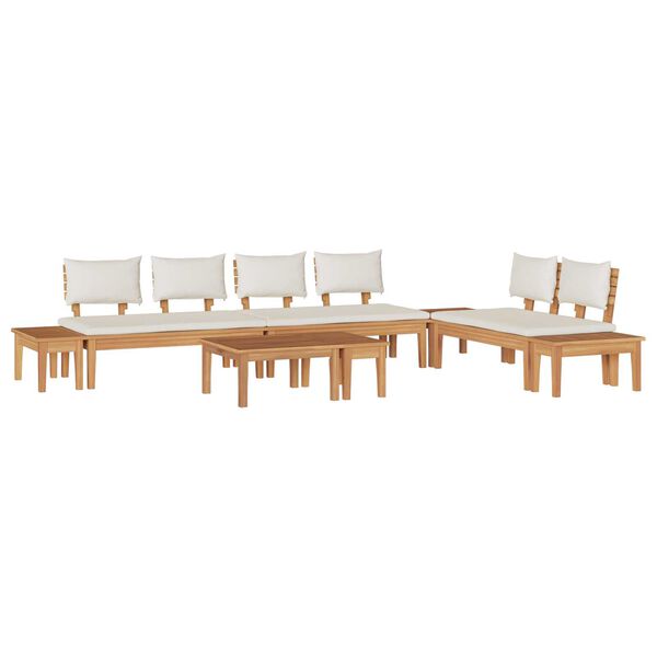 vidaXL Σετ Παγκάκι Κήπου 5 pcs Καφέ και Κρέμα 2 θέσεων Small