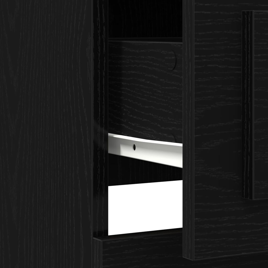 vidaXL Υψηλό ντουλάπι Μαύρη Δρυς 36x35,5x103,5 εκ Επεξεργασμένο Ξύλο