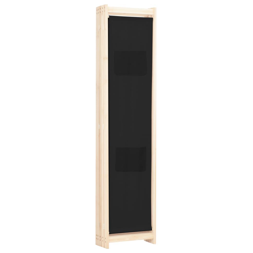 vidaXL Διαχωριστικό Δωματίου με 5 Πάνελ Μαύρο 200x170x4 εκ. Υφασμάτινο
