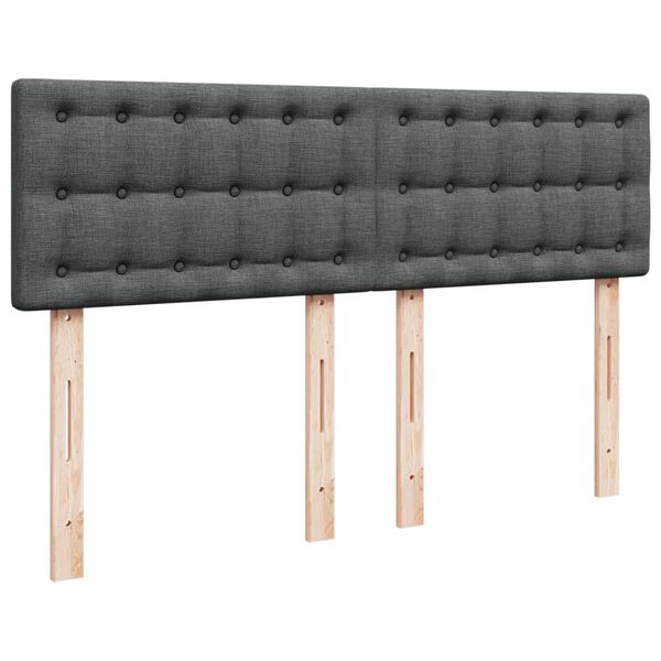 vidaXL Κρεβάτι Boxspring με Στρώμα Σκούρο Γκρι 160x200 εκ Υφασμάτινο