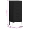 vidaXL Ντουλάπι Αποθήκευσης Μαύρο 42,5x35x101,5 εκ. από Ατσάλι