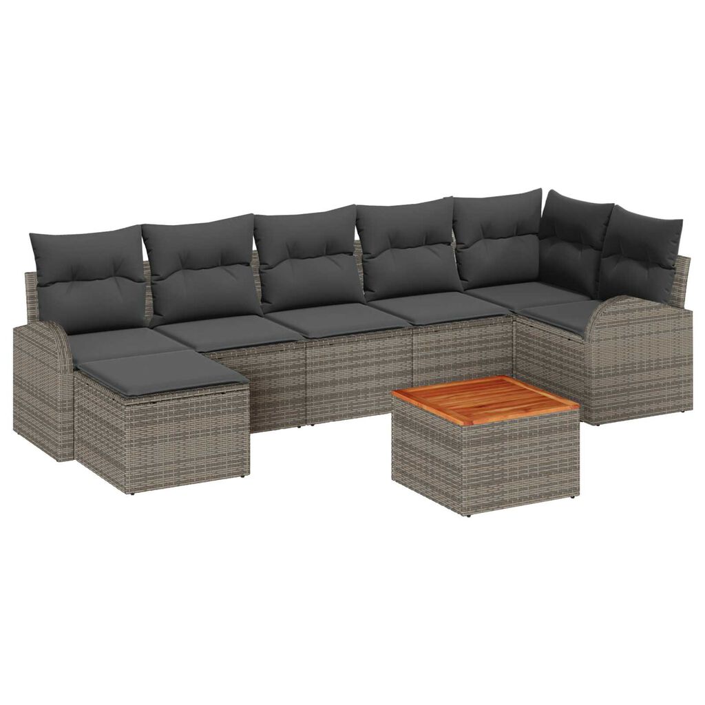 vidaXL Σετ Καναπέ Κήπου 8 pcs Γκρι