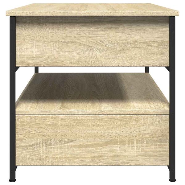 vidaXL Τραπεζάκι Σαλονιού Sonoma Δρυς 70x50x50 εκ. Επ. Ξύλο & Μέταλλο