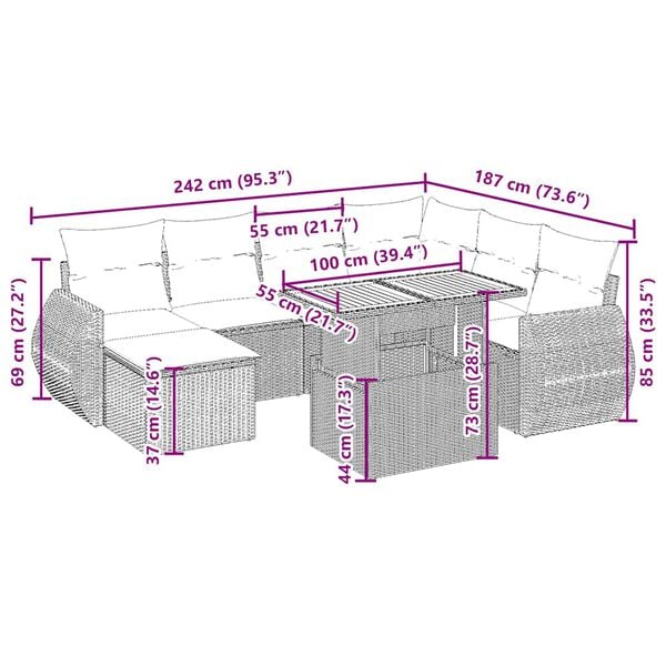 vidaXL &Sigma;&alpha;&lambda;ό&nu;&iota; &Kappa;ή&pi;&omicron;&upsilon; &Sigma;&epsilon;&tau; 8 &tau;&epsilon;&mu;. &Mu;&pi;&epsilon;&zeta; &Sigma;&upsilon;&nu;&theta;&epsilon;&tau;&iota;&kappa;ό &Rho;&alpha;&tau;ά&nu; &mu;&epsilon; &Mu;&alpha;&xi;&iota;&lambda;ά&rho;&iota;&alpha;