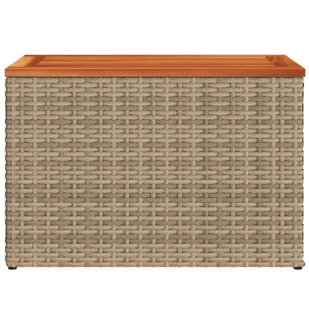 vidaXL Τραπεζάκια Κήπου 2 τεμ. Μπεζ 55x34x37εκ. Συνθ.Ρατάν/Μασίφ Ξύλο