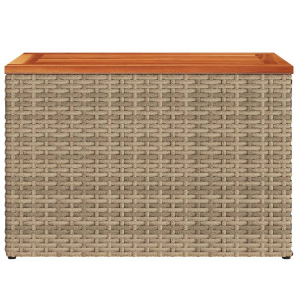 vidaXL Τραπεζάκια Κήπου 2 τεμ. Μπεζ 55x34x37εκ. Συνθ.Ρατάν/Μασίφ Ξύλο