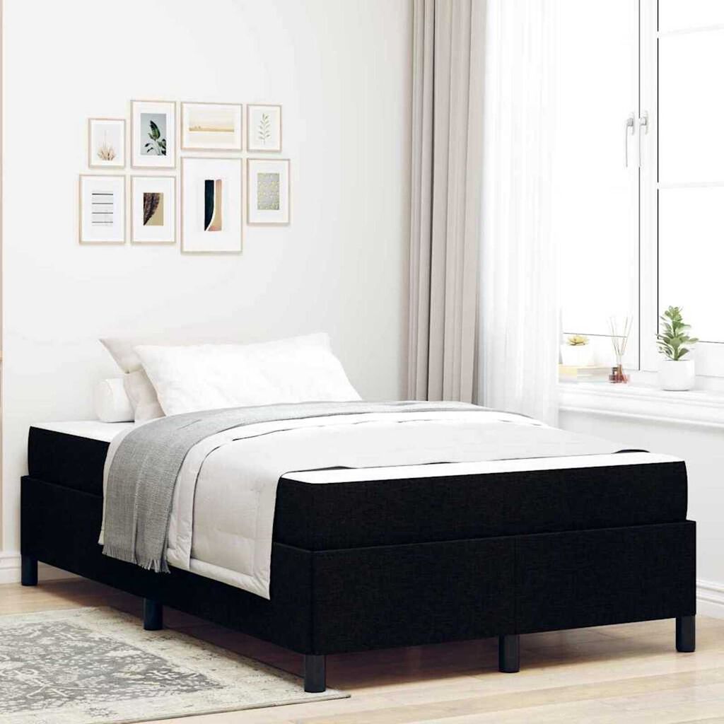 vidaXL Κρεβάτι με ελατήρια Μαύρο και Μαύρο 120 x 190 cm