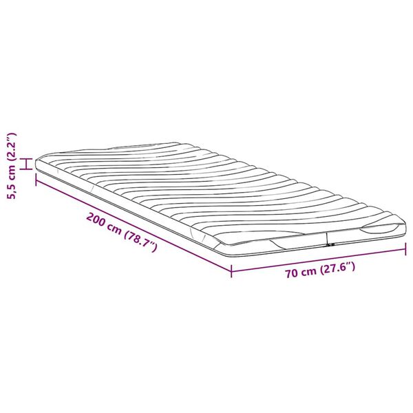 vidaXL Στρώματα Λευκό 70 x 200 cm Λάτεξ