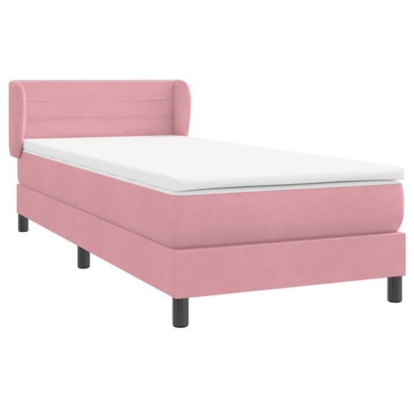 vidaXL &Kappa;&rho;&epsilon;&beta;ά&tau;&iota; Boxspring &mu;&epsilon; &Sigma;&tau;&rho;ώ&mu;&alpha; &Rho;&omicron;&zeta; 90x220 &epsilon;&kappa;. &Beta;&epsilon;&lambda;&omicron;ύ&delta;&iota;&nu;&omicron;
