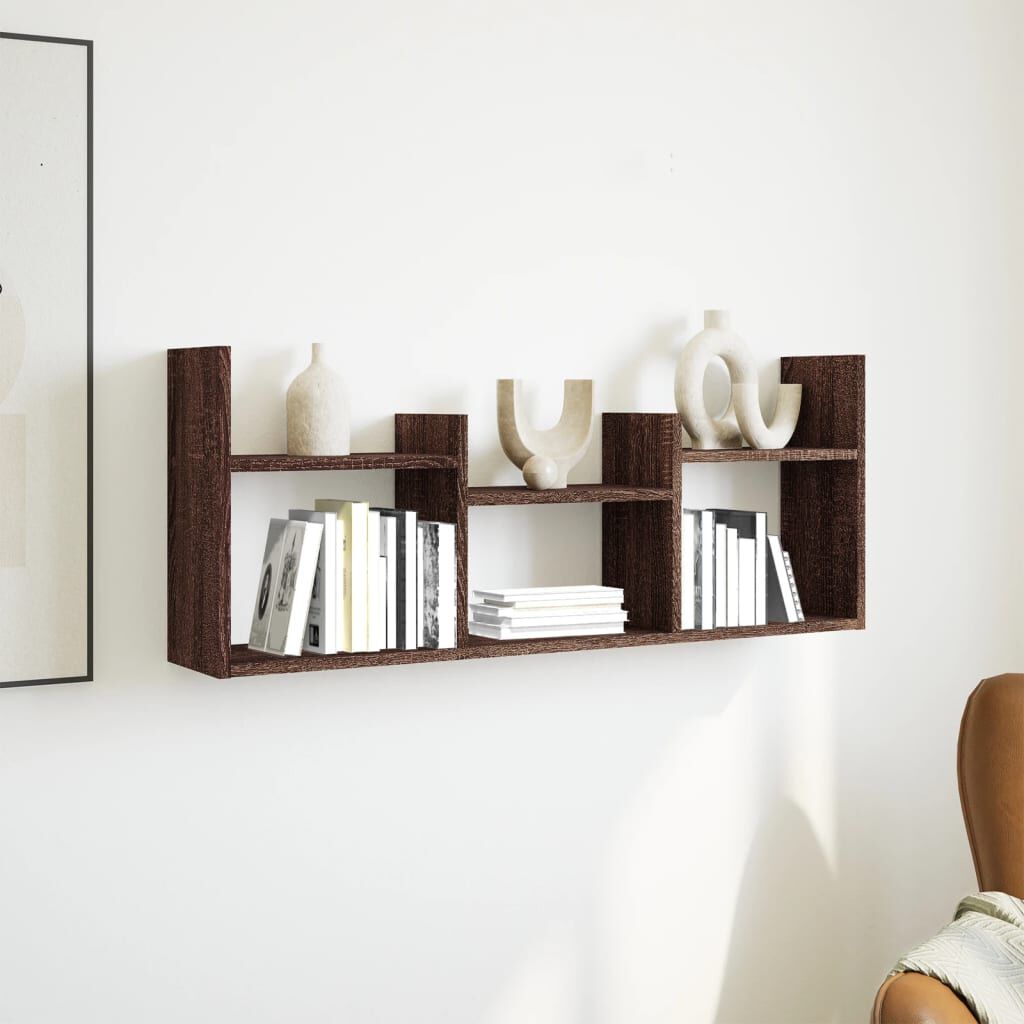 vidaXL Ντουλάπι Τοίχου Καφέ Δρυς 100x18x40 εκ. από Επεξεργασμένο Ξύλο
