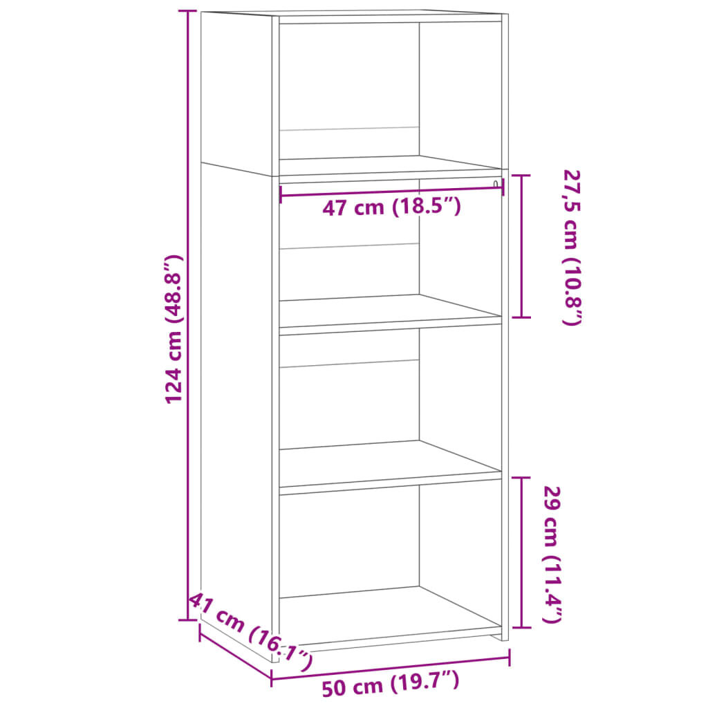 vidaXL Ντουλάπα Καπνιστή Δρυός 50x41x124 εκ. από Επεξεργασμένο Ξύλο