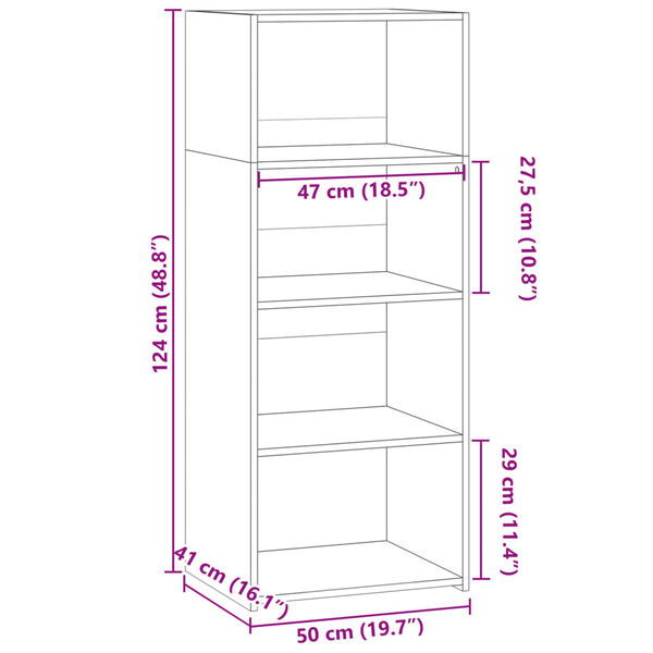 vidaXL Ντουλάπα Καπνιστή Δρυός 50x41x124 εκ. από Επεξεργασμένο Ξύλο