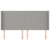 vidaXL Κεφαλάρι με Πτερύγια Ανοιχτό Γκρι 163x16x118/128 εκ. Υφασμάτινο