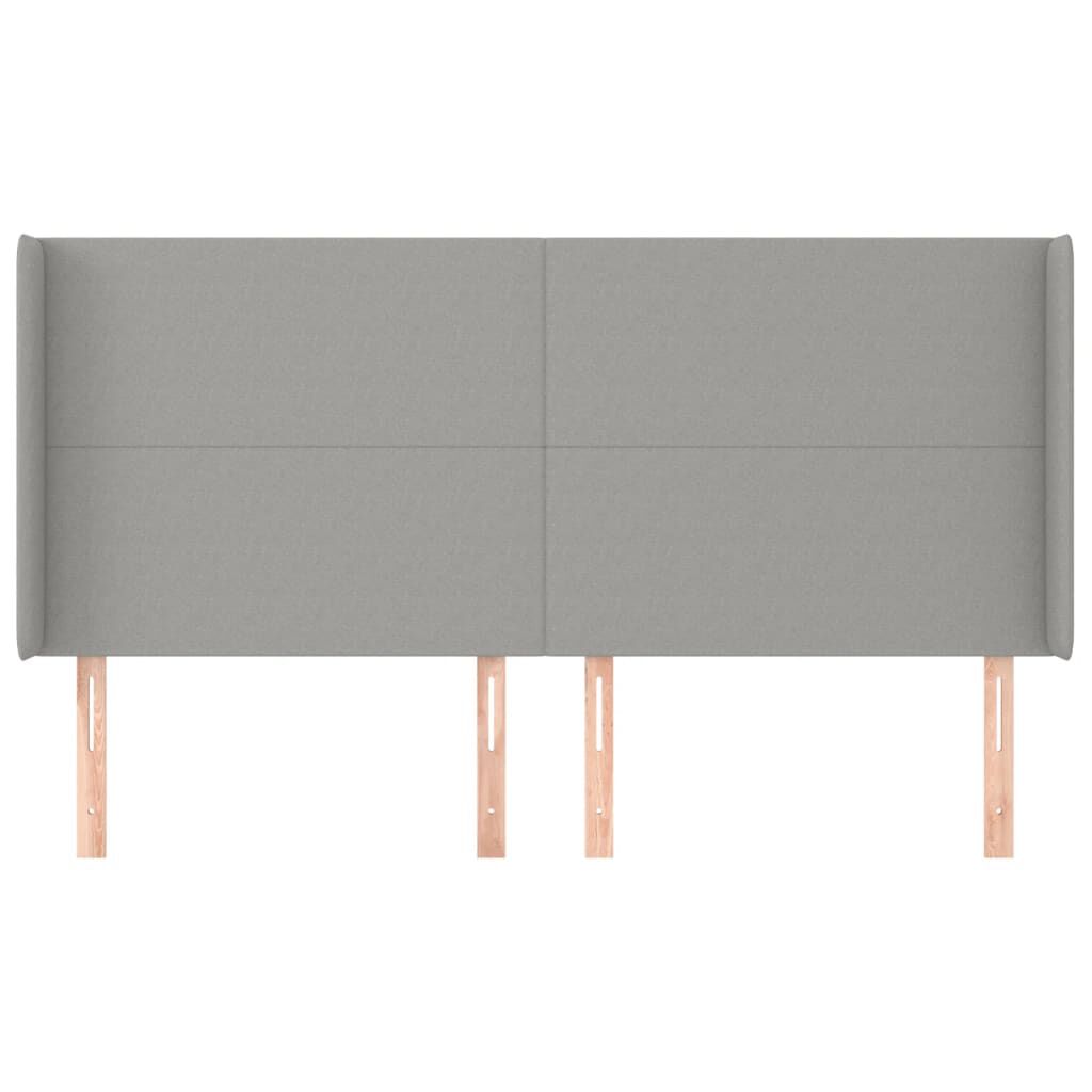 vidaXL Κεφαλάρι με Πτερύγια Ανοιχτό Γκρι 163x16x118/128 εκ. Υφασμάτινο