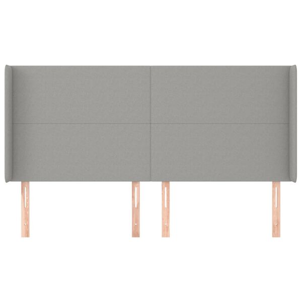 vidaXL Κεφαλάρι με Πτερύγια Ανοιχτό Γκρι 163x16x118/128 εκ. Υφασμάτινο