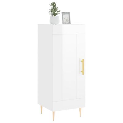 vidaXL Ντουλάπι Γυαλιστερό Λευκό 34,5x34x90 εκ. Επεξεργασμένο Ξύλο