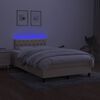 vidaXL &Kappa;&rho;&epsilon;&beta;ά&tau;&iota; Boxspring &mu;&epsilon; &Sigma;&tau;&rho;ώ&mu;&alpha; & LED &Kappa;&rho;&epsilon;&mu; 120x190 &epsilon;&kappa;. &Upsilon;&phi;&alpha;&sigma;&mu;ά&tau;&iota;&nu;&omicron;