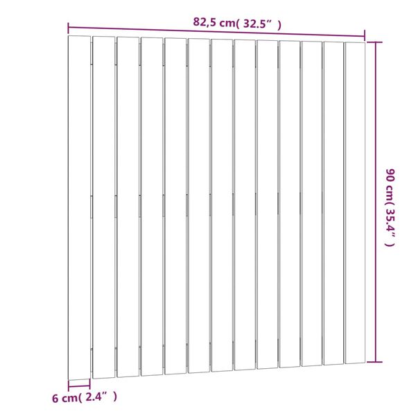 vidaXL Κεφαλάρι Τοίχου Μελί 82,5x3x90 εκ. από Μασίφ Ξύλο Πεύκου