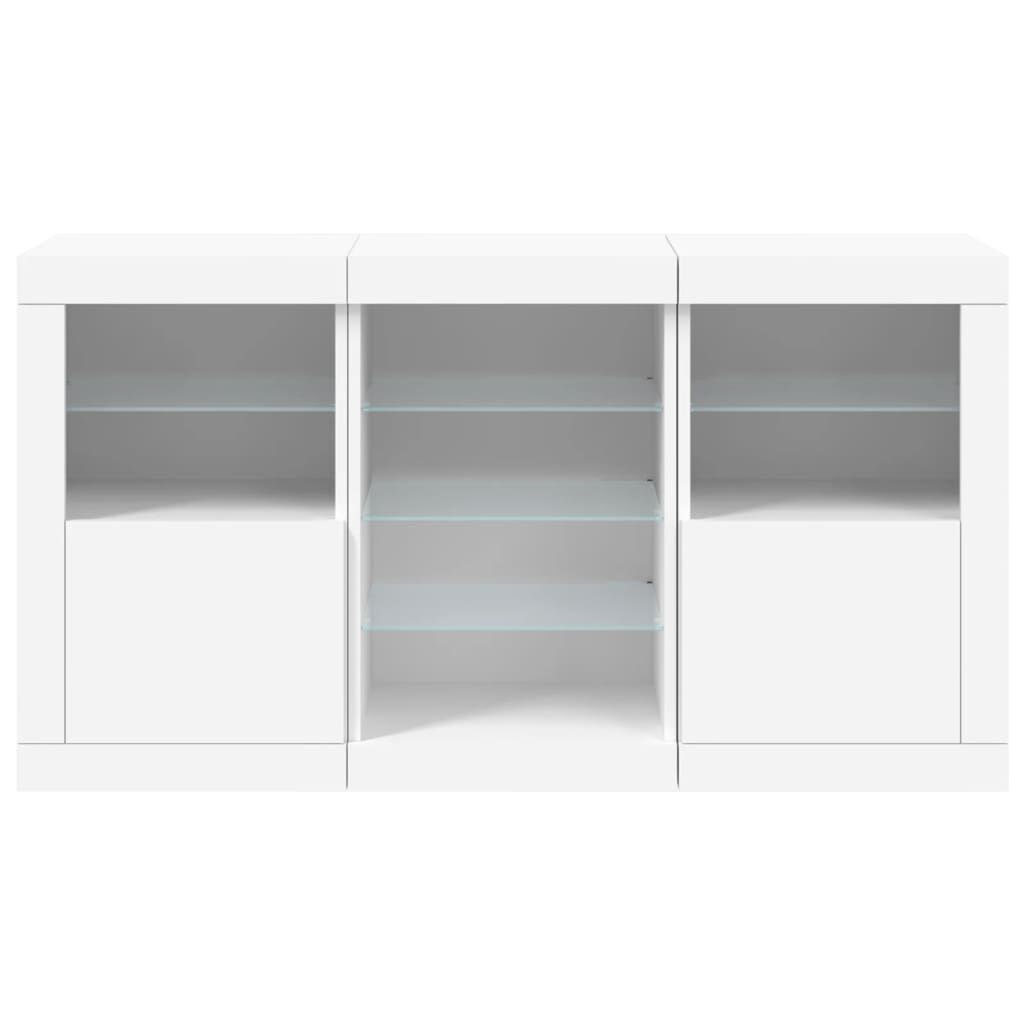 vidaXL Μπουφές με Φώτα LED Λευκός 123 x 37 x 67 εκ.
