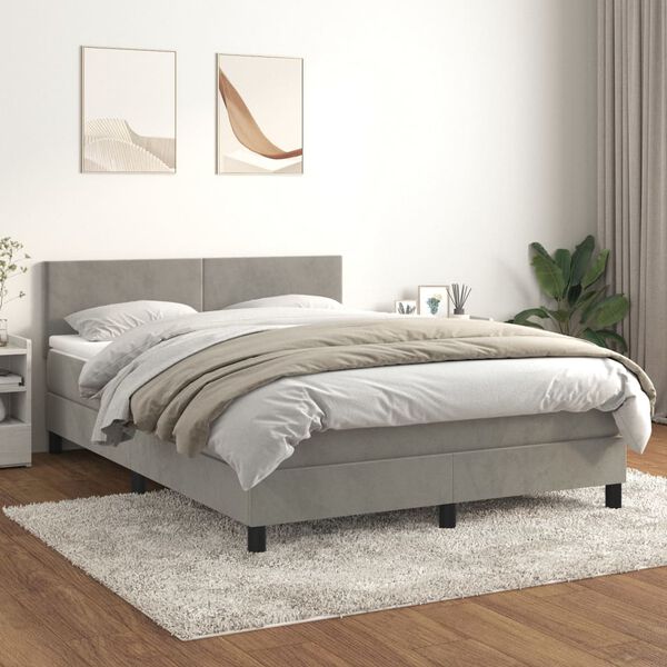 vidaXL &Kappa;&rho;&epsilon;&beta;ά&tau;&iota; Boxspring &mu;&epsilon; &Sigma;&tau;&rho;ώ&mu;&alpha; &Alpha;&nu;&omicron;&iota;&chi;&tau;ό &Gamma;&kappa;&rho;&iota; 140x190 &epsilon;&kappa;. &Beta;&epsilon;&lambda;&omicron;ύ&delta;&iota;&nu;&omicron;