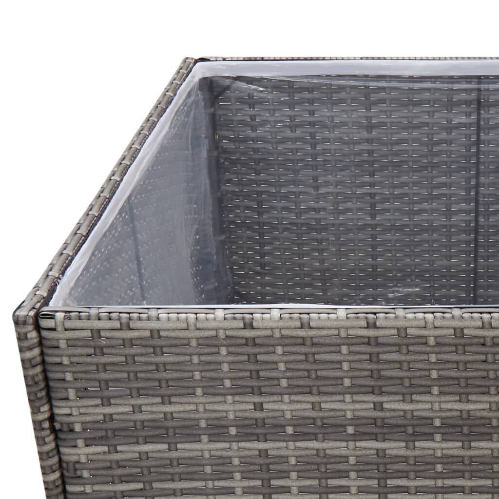 vidaXL Ζαρντινιέρα Κήπου Γκρι 80 x 80 x 80 εκ. από Συνθετικό Ρατάν