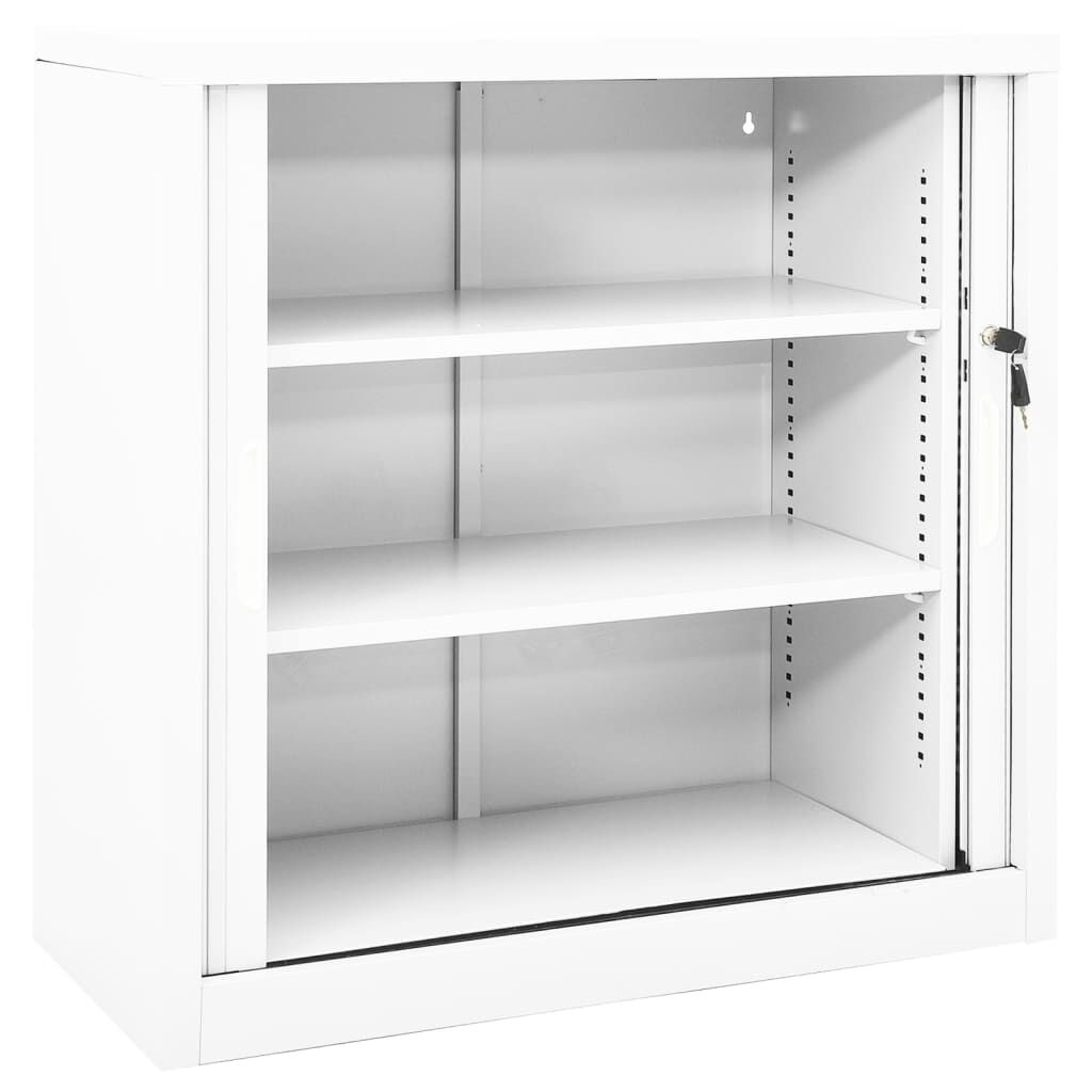 vidaXL Ντουλάπι με Συρόμενη Πόρτα Λευκό 90 x 40 x 90 εκ. Ατσάλινο