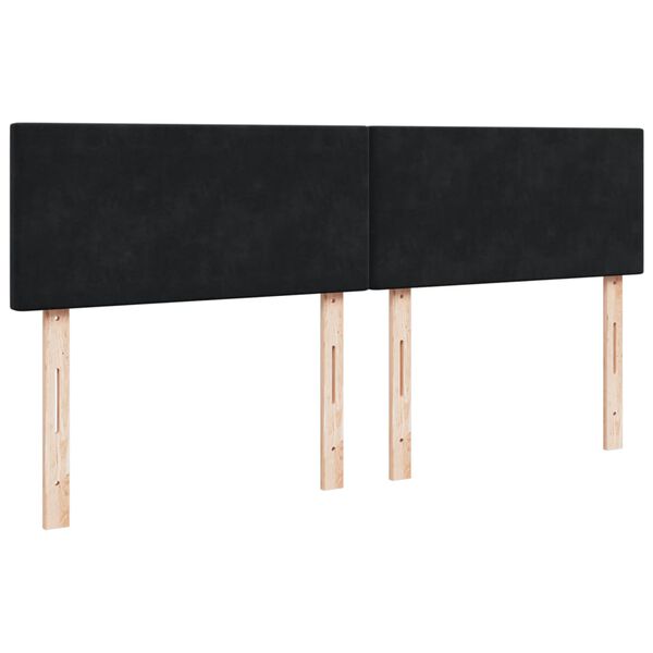vidaXL Κρεβάτι Boxspring με Στρώμα Μαύρο 180x200 εκ. Βελούδινο
