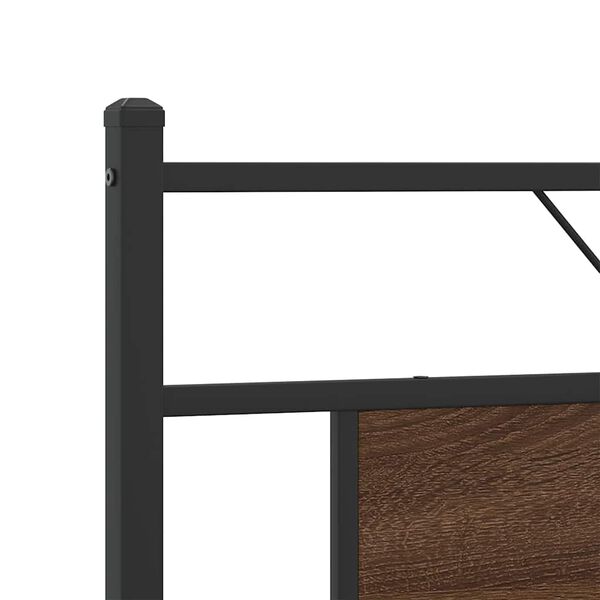 vidaXL Σκελετός Κρεβ. Χωρίς Στρώμα Καφέ Δρυς 180x200 εκ. Μεταλλικό