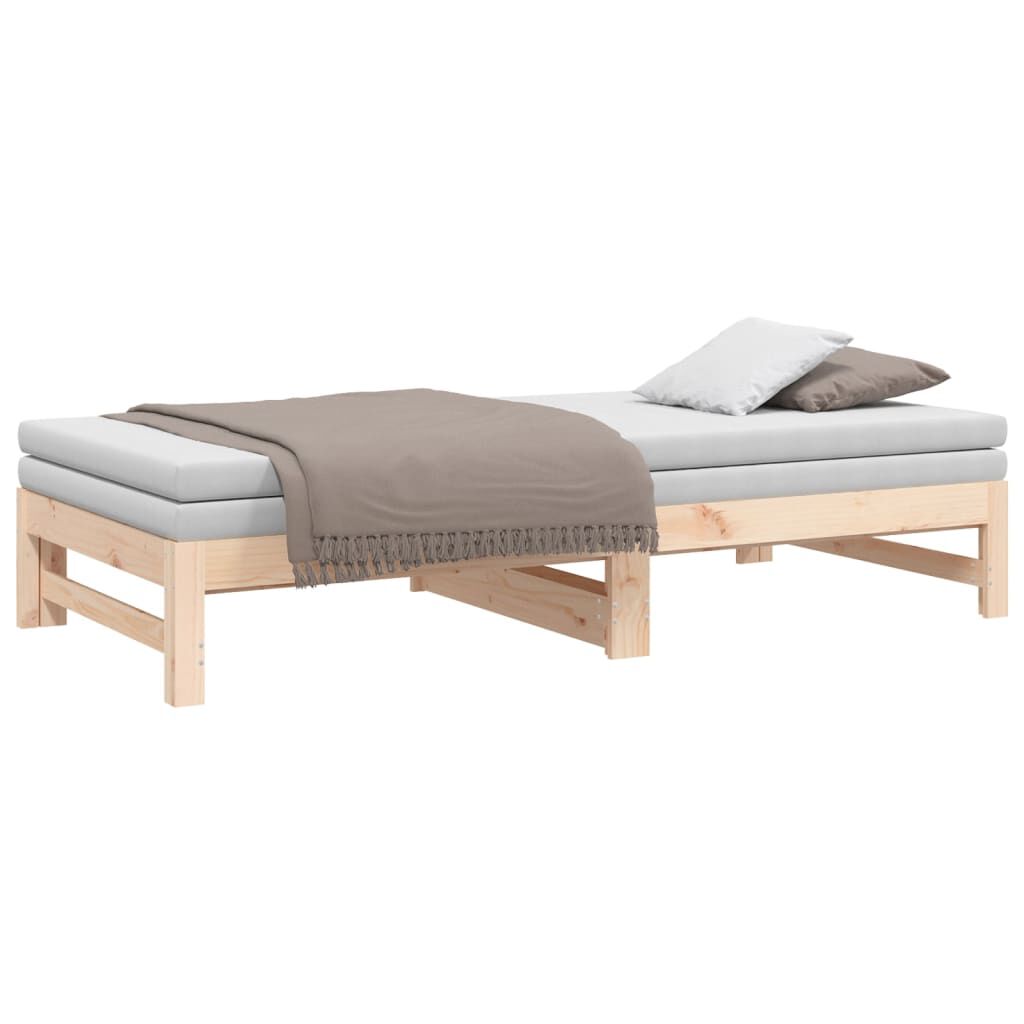 vidaXL Καναπές Κρεβάτι Συρόμενος 2x(90x190) εκ. Μασίφ Ξύλο Πεύκου