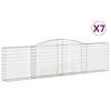 vidaXL Συρματοκιβώτια Τοξωτά 7 τεμ. 400x30x100/120 εκ. Γαλβαν. Ατσάλι