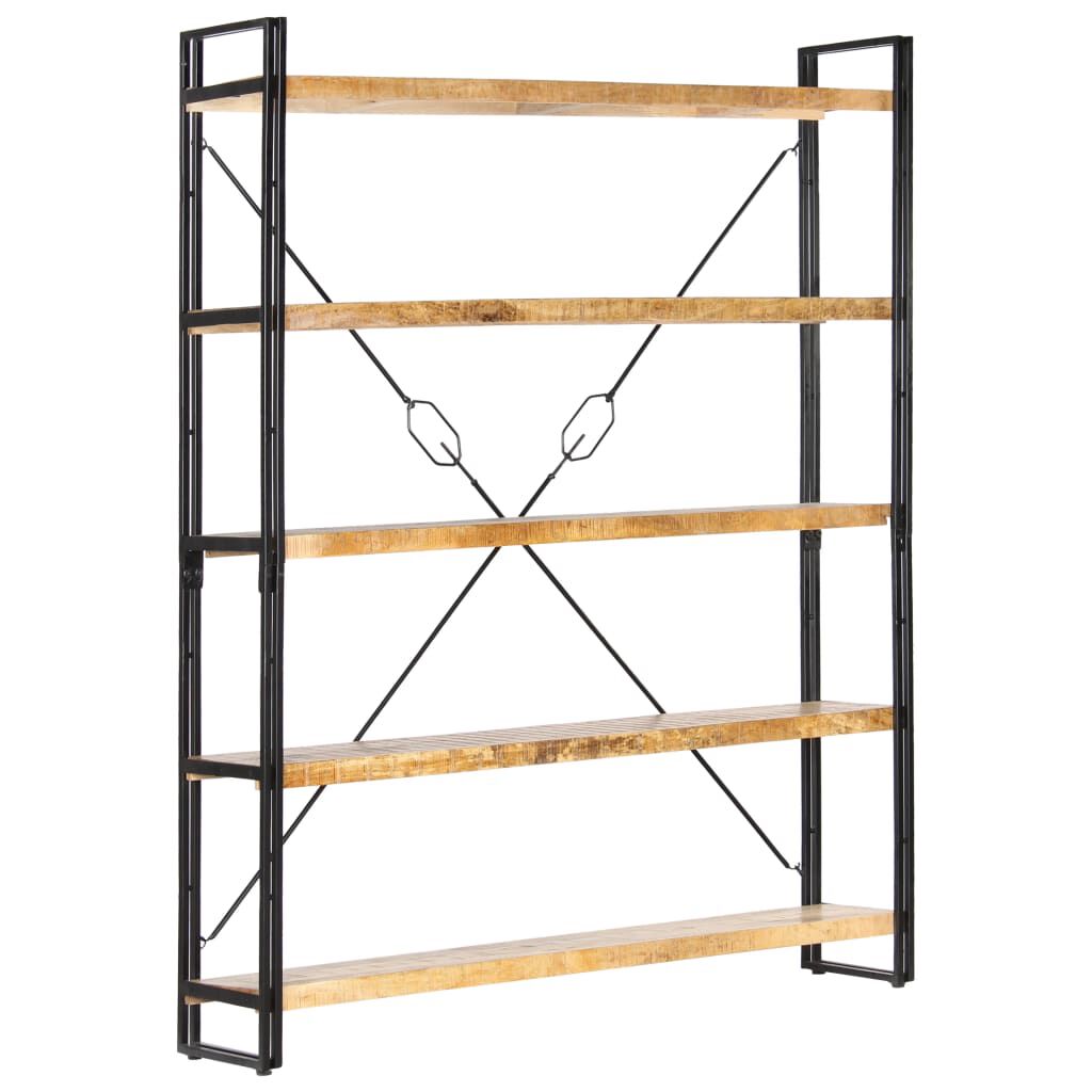 vidaXL Βιβλιοθήκη με 5 Επίπεδα 140 x 30 x 180 εκ. Μασίφ Ξύλο Μάνγκο