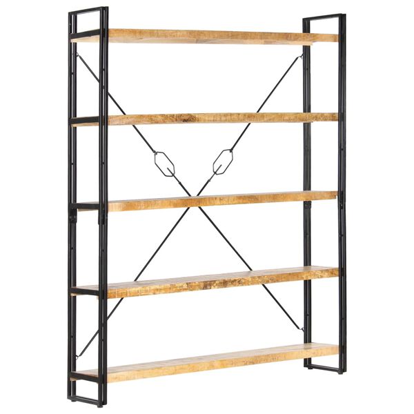vidaXL Βιβλιοθήκη με 5 Επίπεδα 140 x 30 x 180 εκ. Μασίφ Ξύλο Μάνγκο