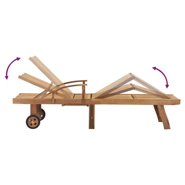 vidaXL Ξαπλώστρα από Μασίφ Ξύλο Teak