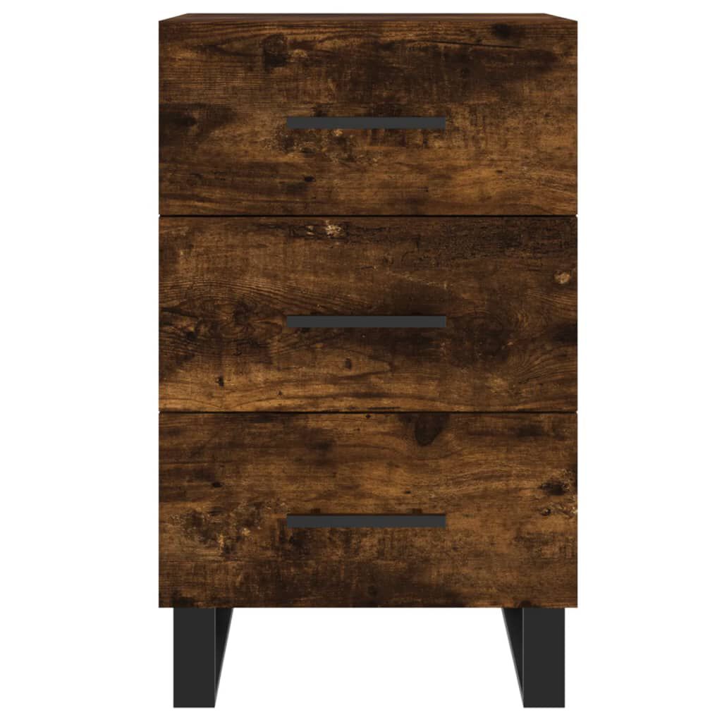 vidaXL Κομοδίνο Καπνιστή Δρυς 40 x 40 x 66 εκ. από Επεξεργασμένο Ξύλο