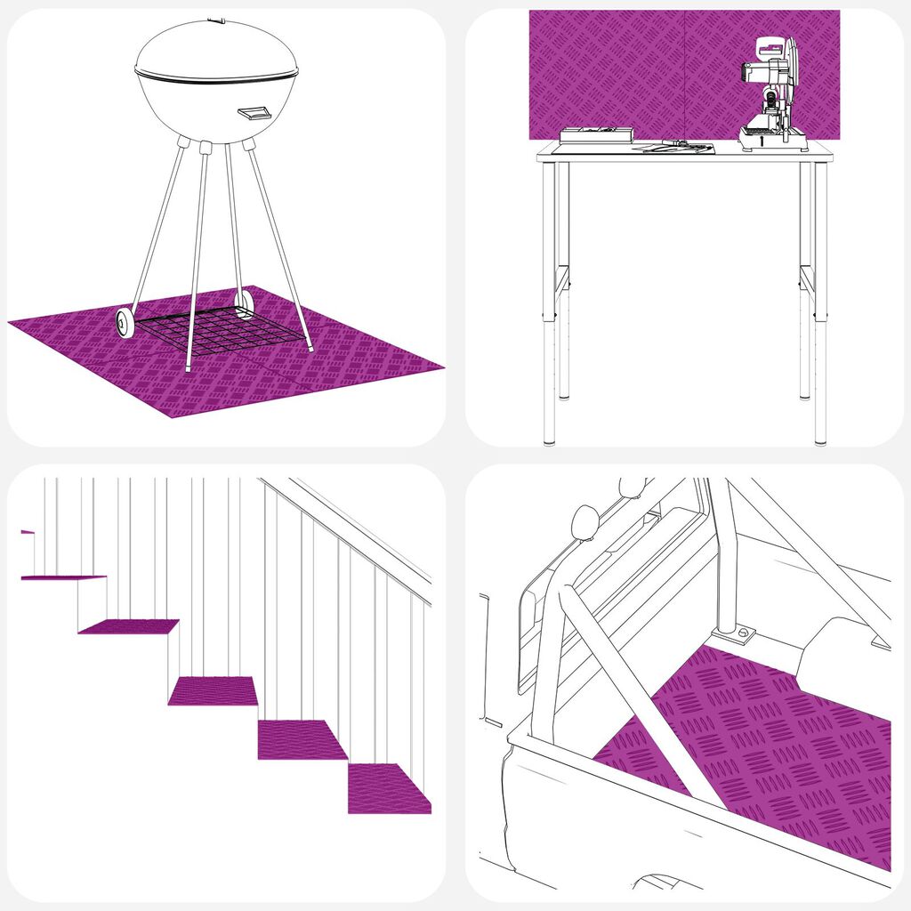 vidaXL Αλουμινένια Checker Plates - 2 Πακέτο, Αντιολισθητικά, 40x30 εκ.
