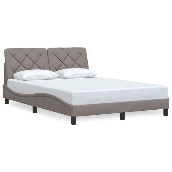 vidaXL Σκελετός Κρεβατιού Χωρίς Στρώμα Taupe 120x200 εκ. Υφασμάτινο