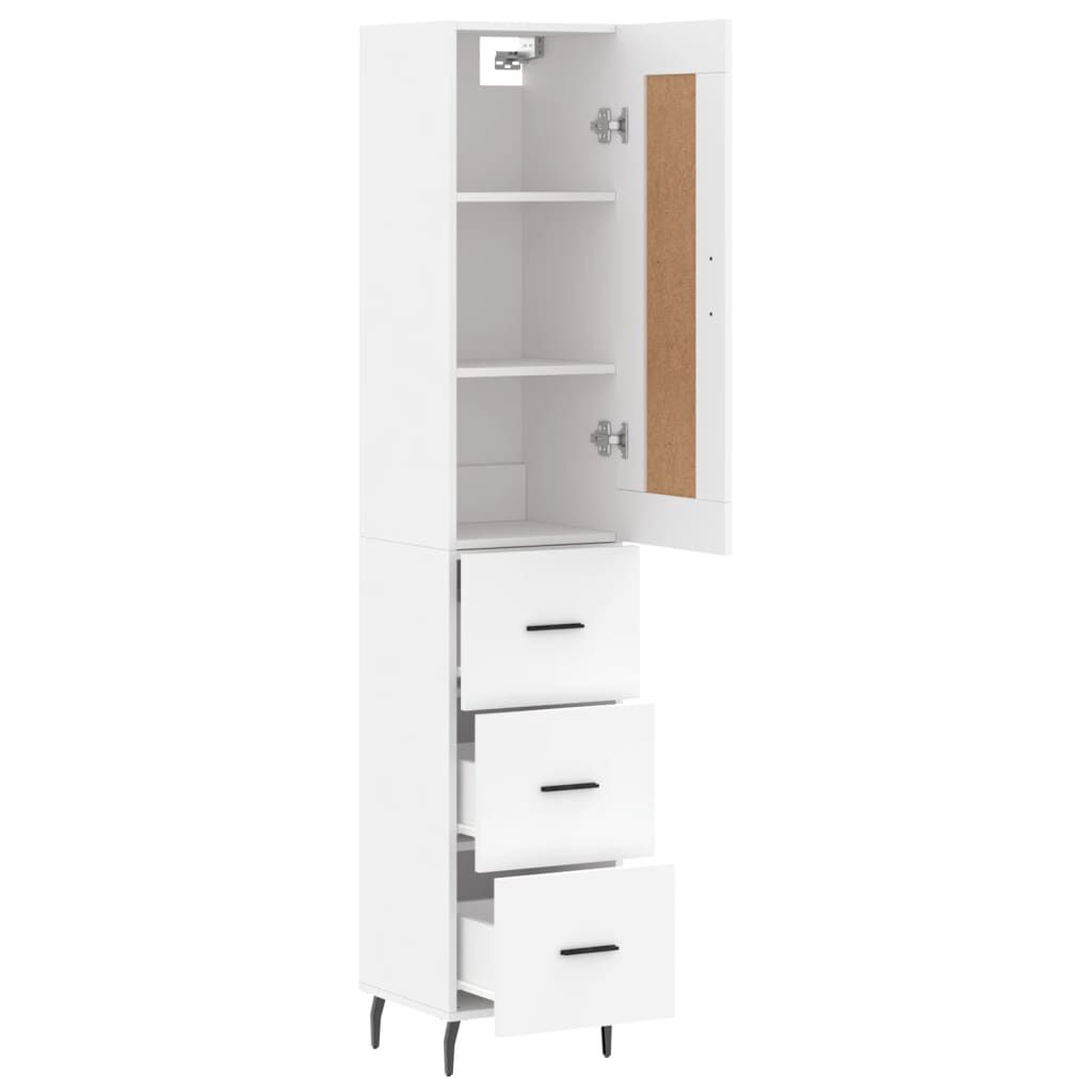 vidaXL Ντουλάπι Λευκό 34,5 x 34 x 180 εκ. από Επεξεργασμένο Ξύλο