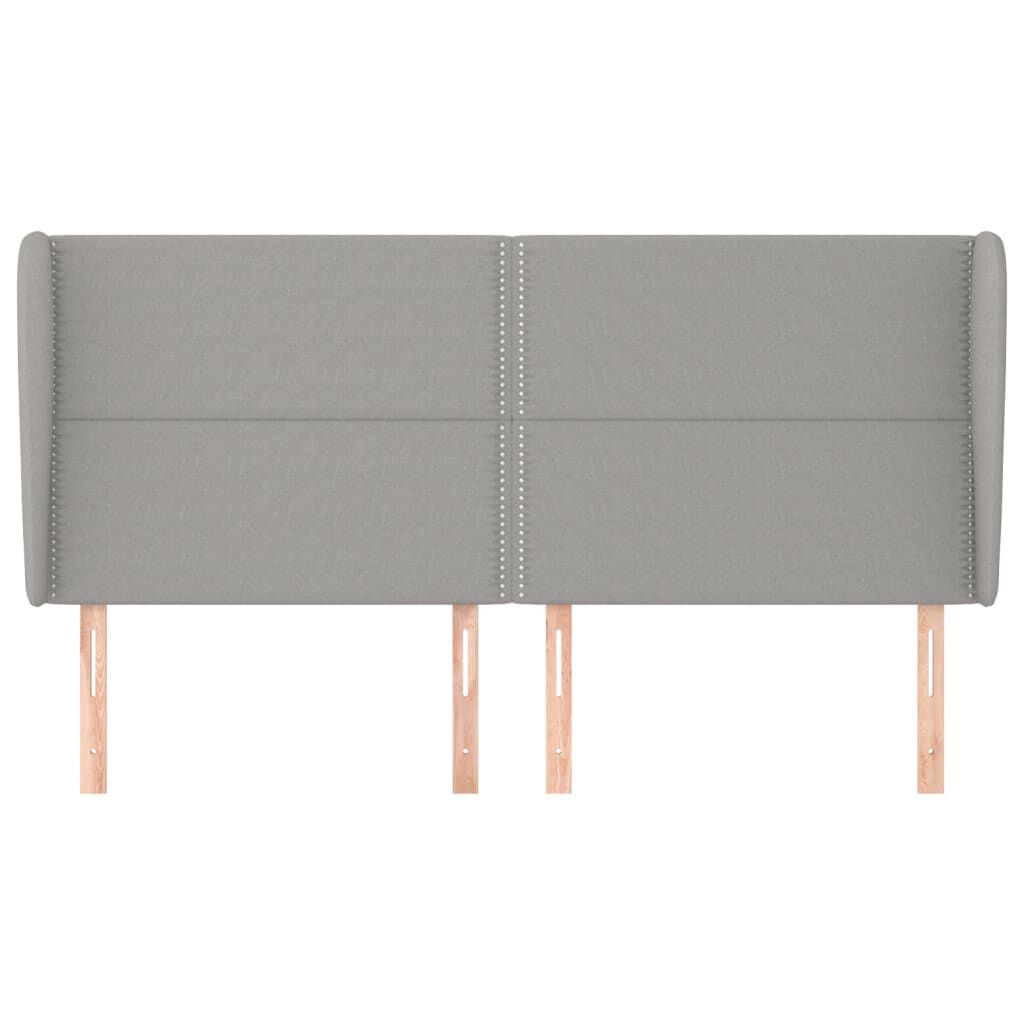 vidaXL Κεφαλάρι με Πτερύγια Ανοιχτό Γκρι 183x23x118/128 εκ. Υφασμάτινο