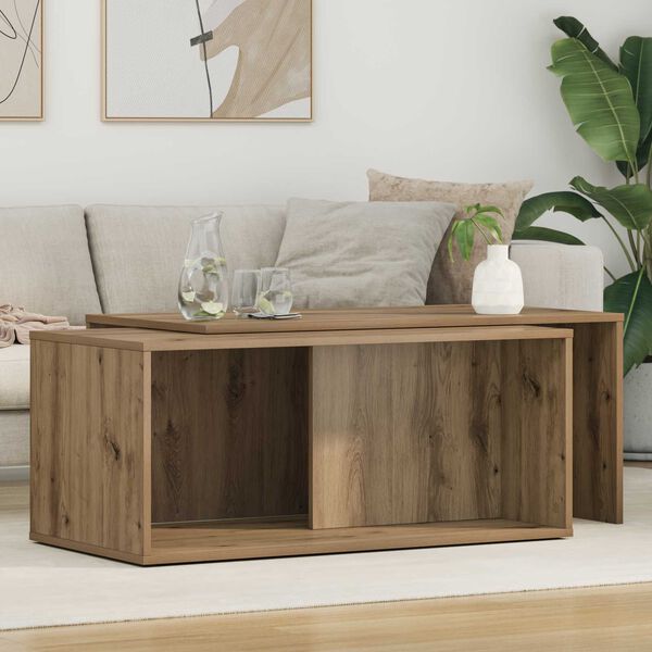 vidaXL &Sigma;&epsilon;&tau; &Tau;&rho;&alpha;&pi;&epsilon;&zeta;&iota;&omicron;ύ &Gamma;&iota;&alpha; &Kappa;&alpha;&phi;έ 2 pcs Artisan Oak &Epsilon;&pi;&epsilon;&xi;&epsilon;&rho;&gamma;&alpha;&sigma;&mu;έ&nu;&omicron; &xi;ύ&lambda;&omicron;